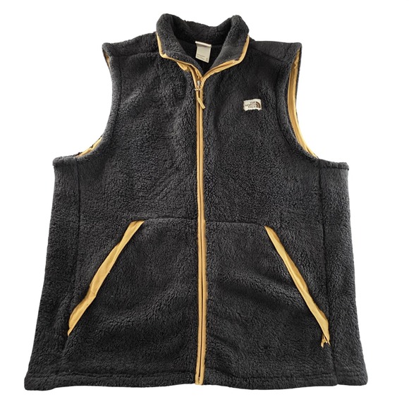 The North Face Mens Campshire Sherpa Fleece Vest Black Tan NF0A3YRU XL